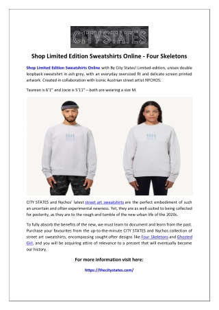 Shop Limited Edition Sweatshirts Online - Four Skeletons