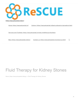 Fluid Therapy for Kidney Stones