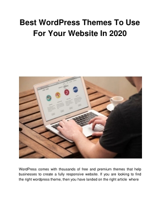 Best WordPress Themes To Use For Your Website In 2020