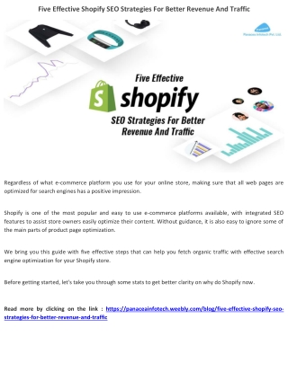 Five Effective Shopify SEO Strategies For Better Revenue And Traffic