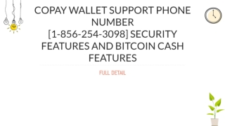 Copay Wallet Support Phone Number [1-856-254-3098] Security features and Bitcoin Cash Features