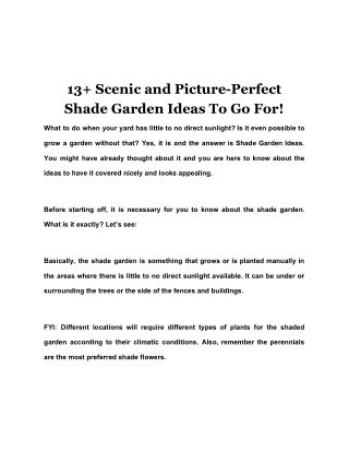 13  Scenic and Picture-Perfect Shade Garden Ideas To Go For!