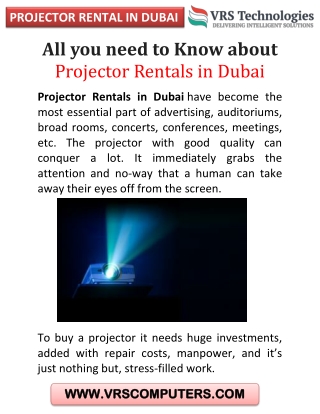 All you Need to Know About Projector Rentals in Dubai