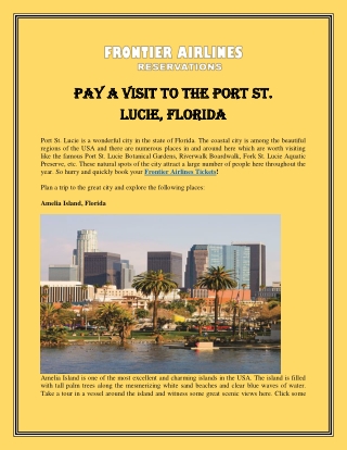 Pay A Visit To The Port St Lucie Florida