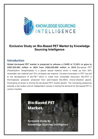 Exclusive Study on Bio-Based PET Market by Knowledge Sourcing