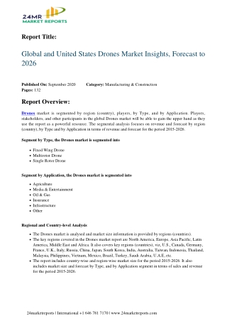 Drones Market Insights, Forecast to 2026