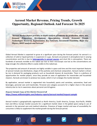 Aerosol Market 2026: Global Size, Key Companies, Trends, Growth And Regional Forecasts Research