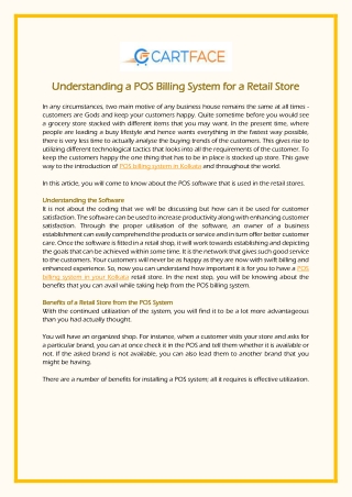 Understanding a POS Billing System for a Retail Store