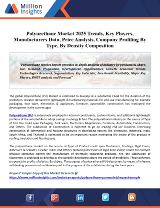 Polyurethane Market: Rising Demand, Future Scope, Market Status, And Forecasts, 2020-2026