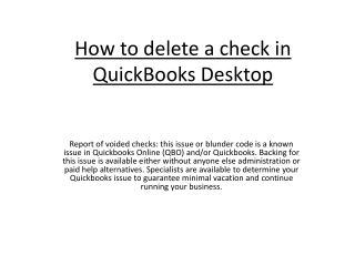 How to void a check in quickbooks