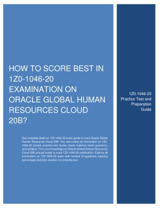 How to Score Best in 1Z0-1046-20 Examination on Oracle Global Human Resources Cloud 20B?