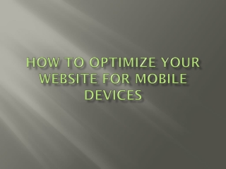 How to Optimize Your Website for Mobile Devices