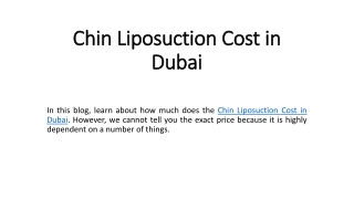 Chin Liposuction Cost in Dubai