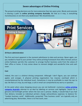 Seven Advantages of Online Printing