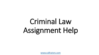Criminal Law Assignment Help