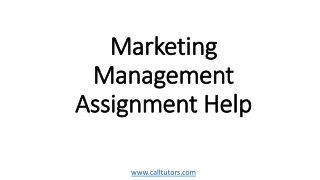 Marketing Management Assignment Help