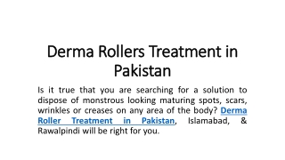 Derma Roller Treatment in Pakistan