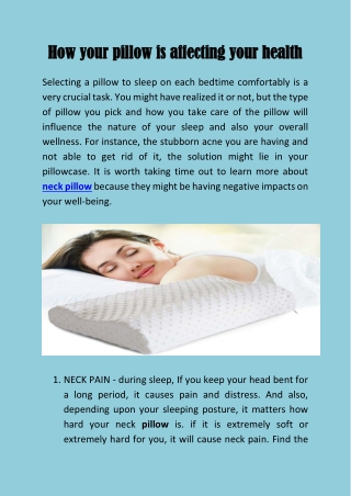 How your pillow is affecting your health