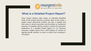 What is a Detailed Project Report?