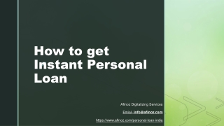 How to get Instant personal loan in just few steps