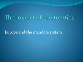 The impact of the treaties: