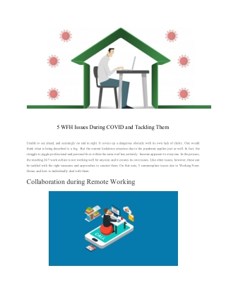 5 WFH Issues During COVID and Tackling Them