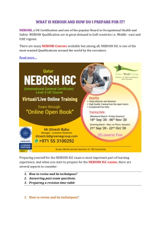 WHAT IS NEBOSH AND HOW DO I PREPARE FOR IT?