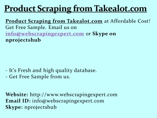 Product Scraping from Takealot.com