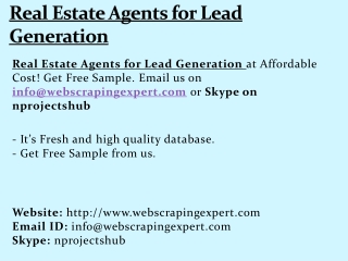 Real Estate Agents for Lead Generation