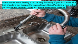 Faucet installation in Dallas | Faucet repair in Dallas