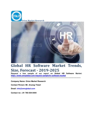 Global HR Software Market Trends, Size, Forecast - 2019-2025