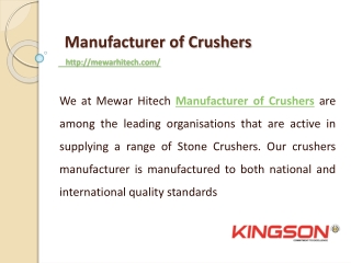 Manufacturer of Crushers