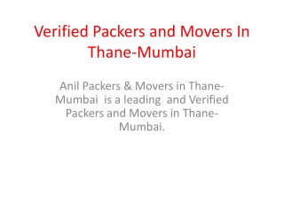 Affordable Packers and Movers In Thane-Mumbai