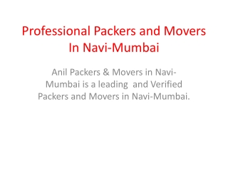 Professional Packers and Movers In Navi-Mumbai