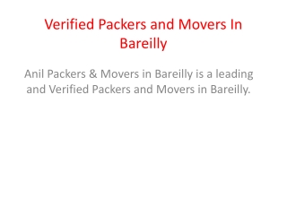 Verified Packers and Movers In Bareilly