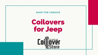 Shop for Various Coilovers for Jeep at CoiloverStore