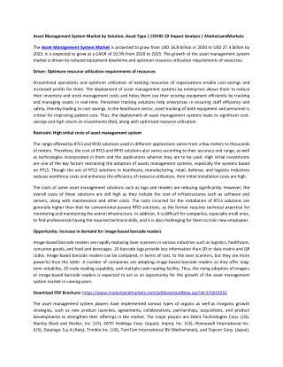 Asset Management System Market by Solution, Asset Type | COVID-19 Impact Analysis | MarketsandMarkets