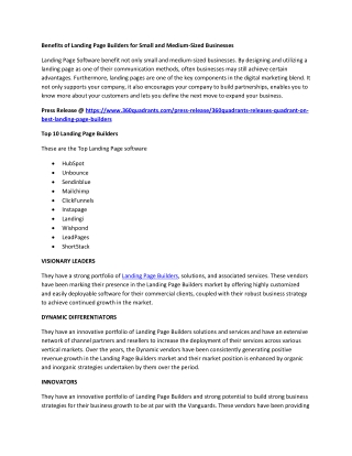 Benefits of Landing Page Builders for Small and Medium