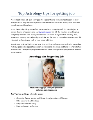 Top Astrology tips for getting job