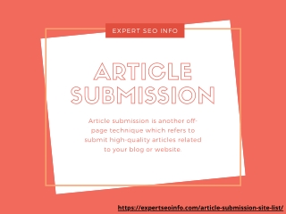 Best Article Submission Site List in 2020 | Expert SEO Info