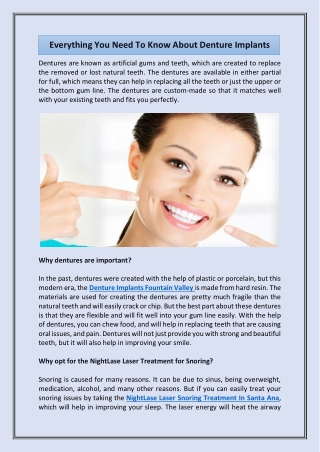 Everything You Need To Know About Denture Implants