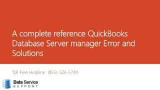 A complete reference QuickBooks Database Server manager Error and Solutions