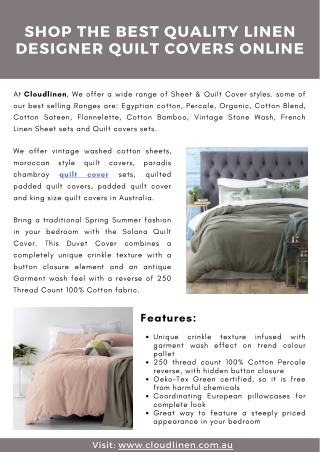 Shop the best quality linen designer quilt covers online