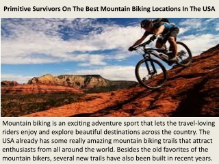 Primitive Survivors On The Best Mountain Biking Locations In The USA