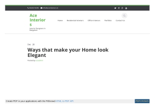 Ways that make your Home look Elegant
