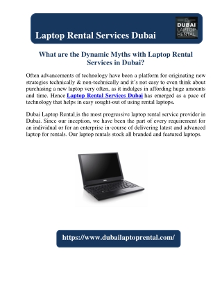 What are the Dynamic Myths with Laptop Rental Services in Dubai?