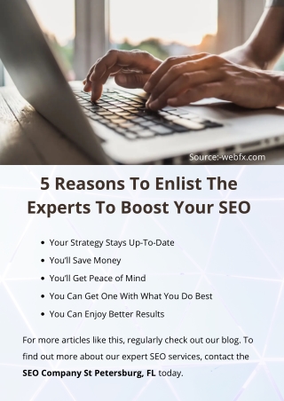 5 Reasons To Enlist The Experts To Boost Your SEO