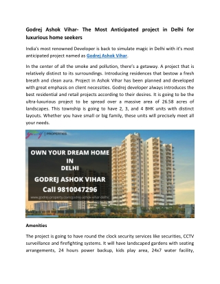 Godrej Residential Project in Delhi