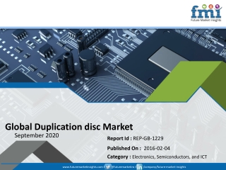 FMI Updates Duplication Disc Market Forecast and Analysis as Corona Virus Outbreak Disturbs Investment Plans