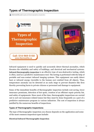 Types Of Thermographic Inspection